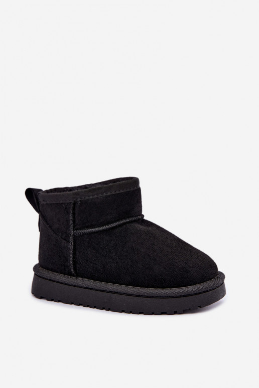 Children's black insulated snow boots with fur inside Mireya