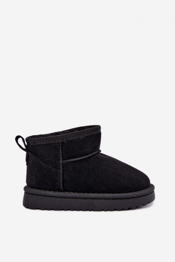 Children's black insulated snow boots with fur inside Mireya 2