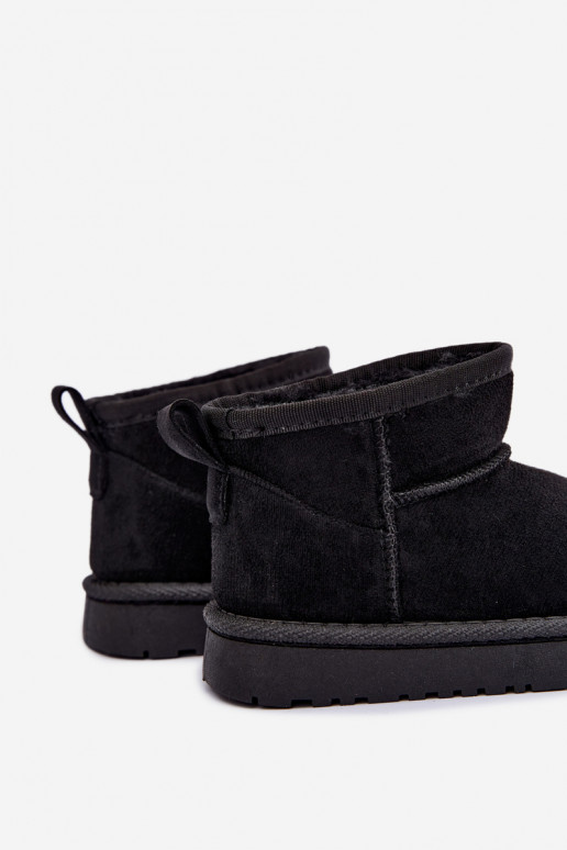 Children's black insulated snow boots with fur inside Mireya