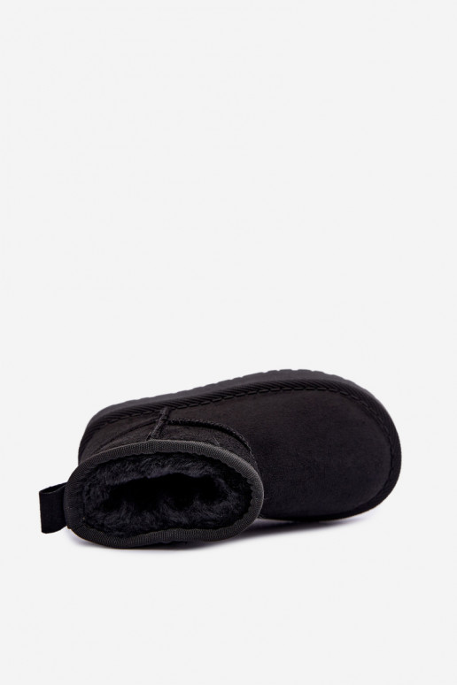 Children's black insulated snow boots with fur inside Mireya
