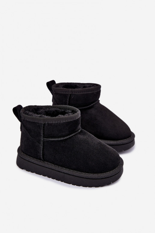 Children's black insulated snow boots with fur inside Mireya