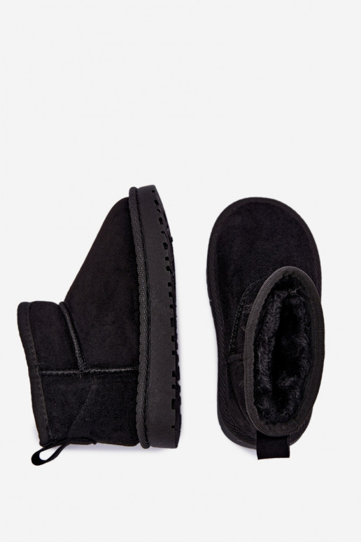 Children's black insulated snow boots with fur inside Mireya