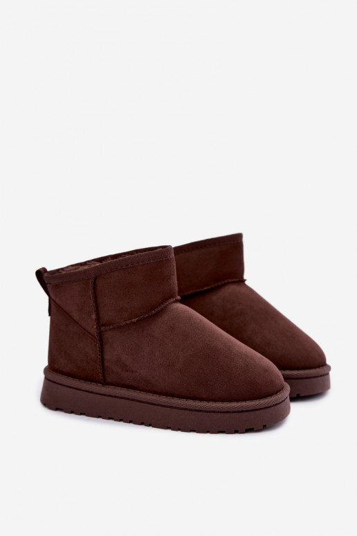 Children's insulated snow boots with fur inside Czekolado Mireya