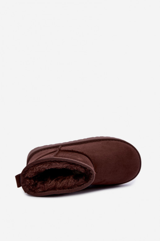 Children's insulated snow boots with fur inside Czekolado Mireya