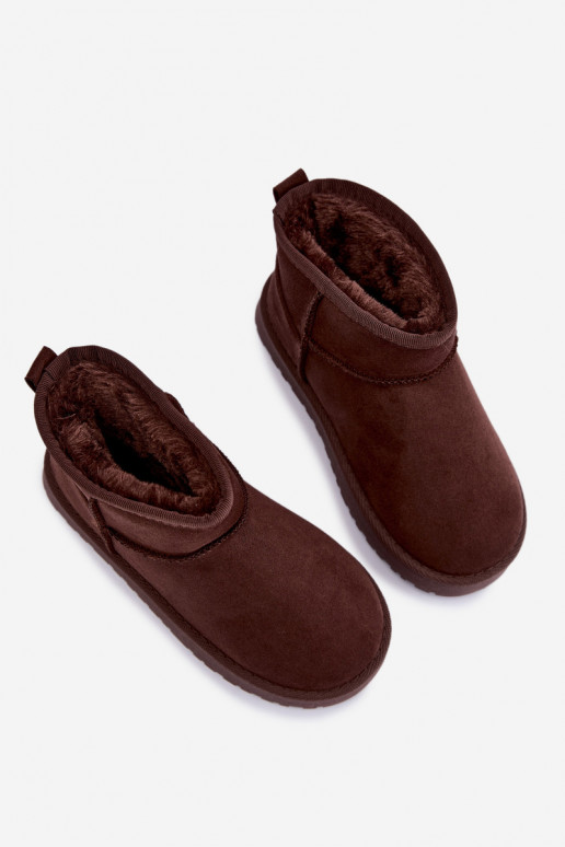 Children's insulated snow boots with fur inside Czekolado Mireya