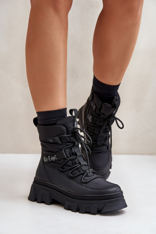 Czarne damskie buty śniegowe Lee Cooper LCJ-24-47-3144