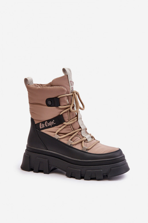Beige women's snow boots Lee Cooper LCJ-24-47-3143
