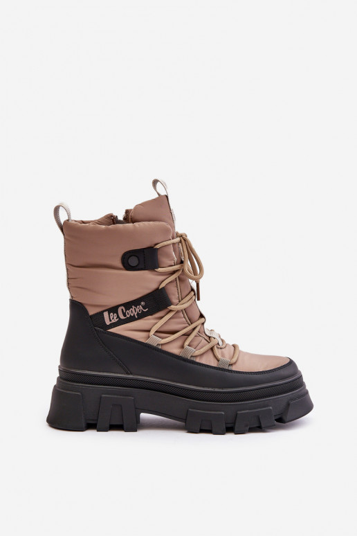 Beige women's snow boots Lee Cooper LCJ-24-47-3143