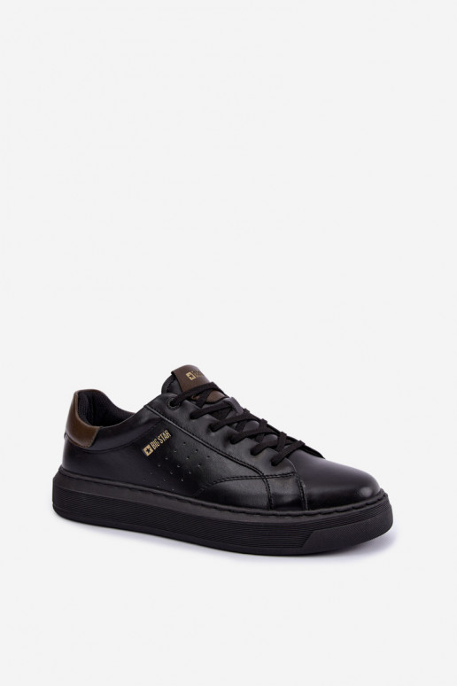 Black men's sneakers with platform Big Star UU174291