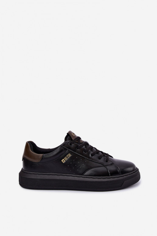 Black men's sneakers with platform Big Star UU174291