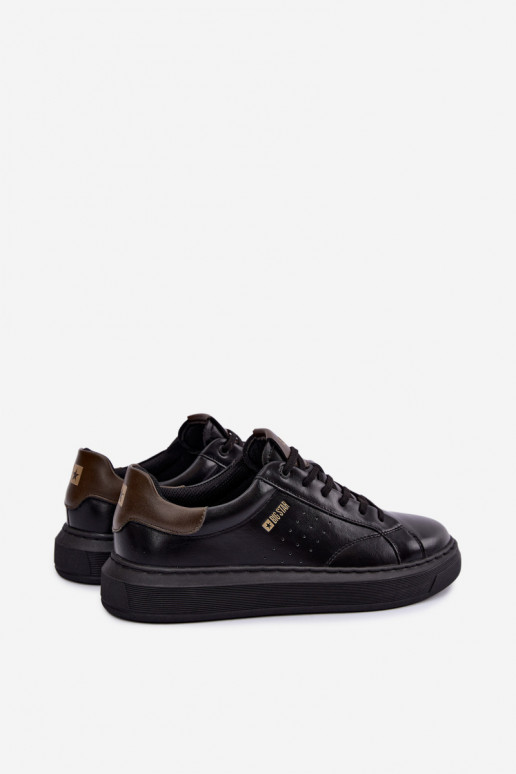 Czarne męskie sneakersy na platformie Big Star UU174291