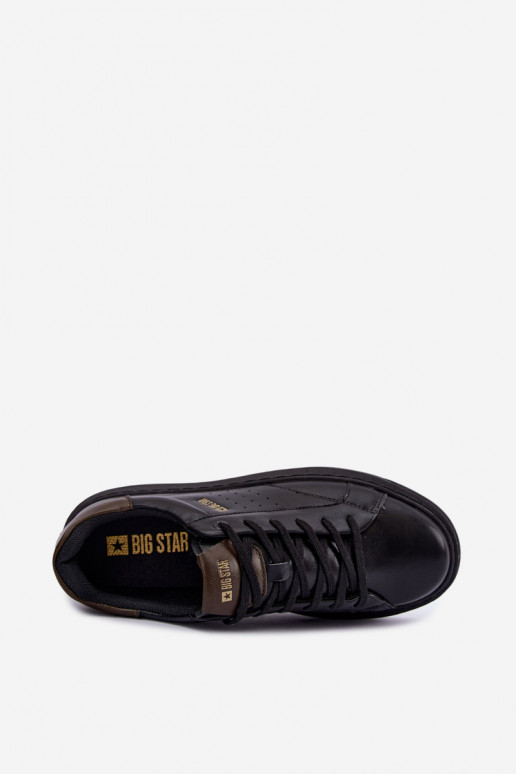 Black men's sneakers with platform Big Star UU174291