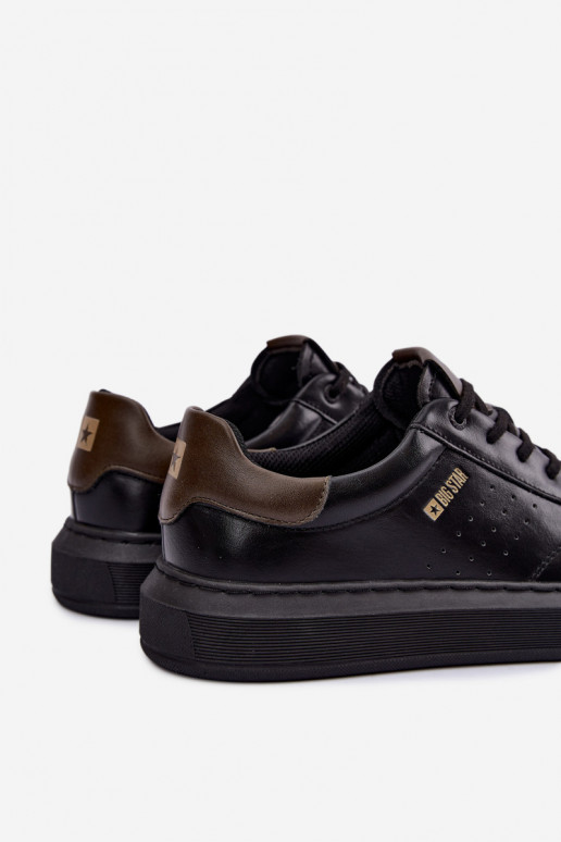 Czarne męskie sneakersy na platformie Big Star UU174291