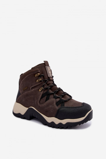 Dark brown men's hiking boots Big Star UU174183 HI-Poly System