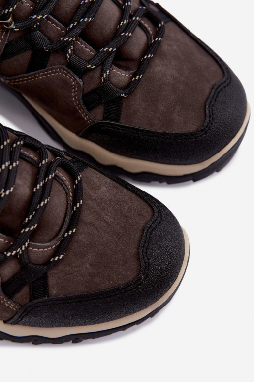 Dark brown men's hiking boots Big Star UU174183 HI-Poly System