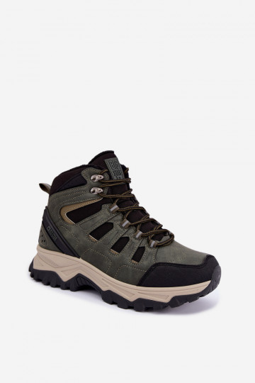 Green insulated men's hiking boots Big Star UU174315