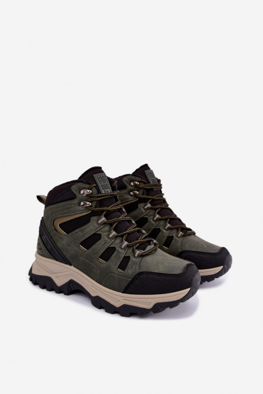 Green insulated men's hiking boots Big Star UU174315