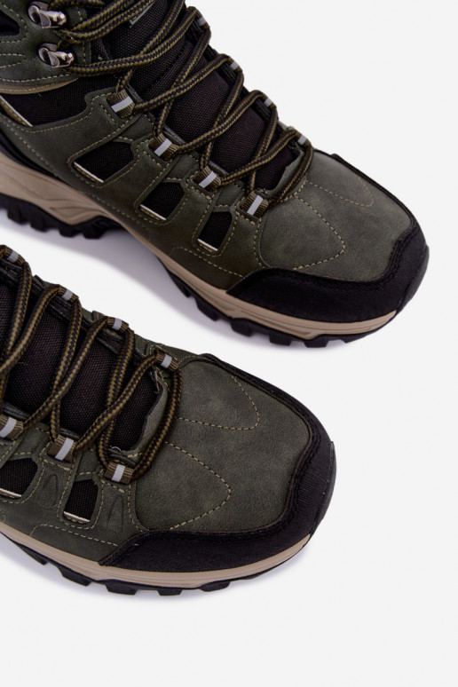 Green insulated men's hiking boots Big Star UU174315