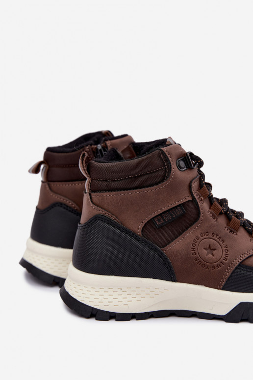 Dark brown insulated children's boots Big Star UU374003