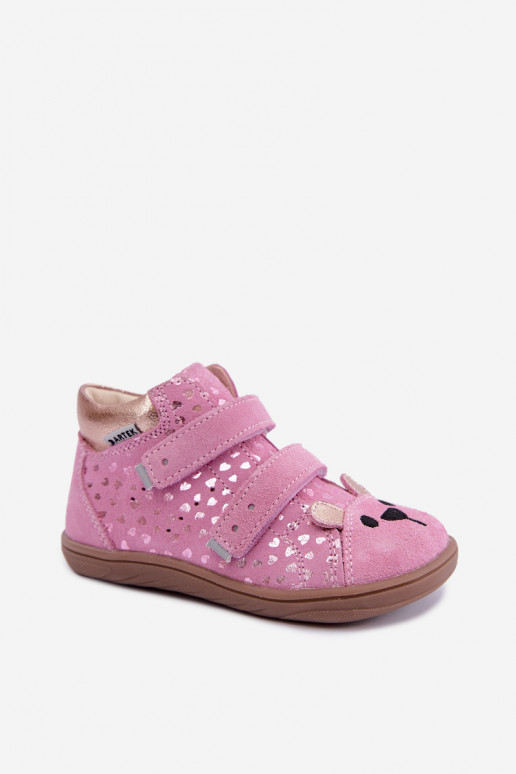 Różowe buty dziecięce z serduszkami Bartek 8631965