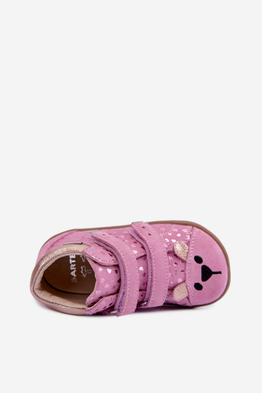 Pink children's shoes with hearts Bartek 8631965