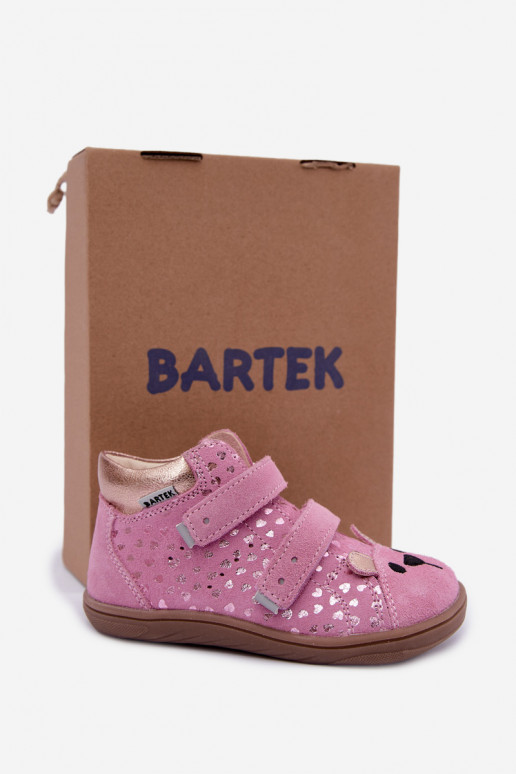 Rožinės spalvos vaikiški batai su širdutėmis Bartek 8631965