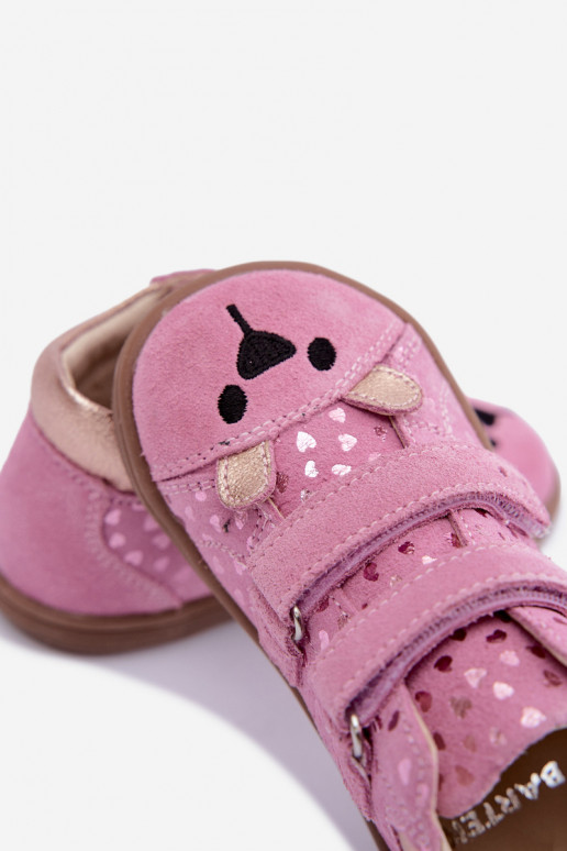 Pink children's shoes with hearts Bartek 8631965