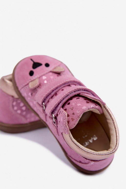 Różowe buty dziecięce z serduszkami Bartek 8631965