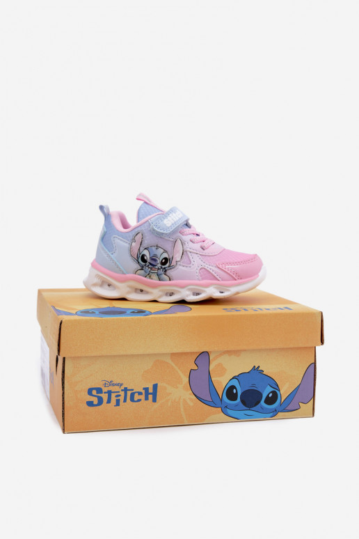 Kids' sneakers Stitch with glitter sole 8703815 in pink-blue