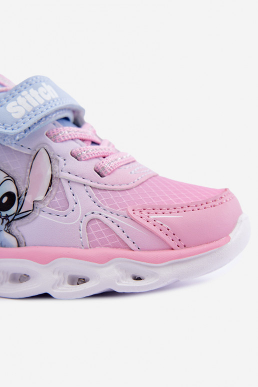 Dziecięce trampki Stitch z brokatową podeszwą 8703815 w różowo-niebieskim