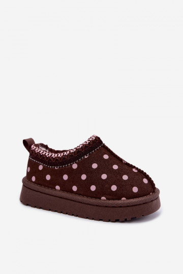 Kids' snow boots with chocolate and pea patterns Ysmerine