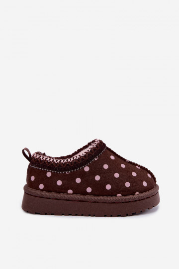 Kids' snow boots with chocolate and pea patterns Ysmerine 2
