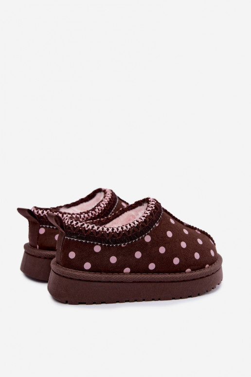 Kids' snow boots with chocolate and pea patterns Ysmerine