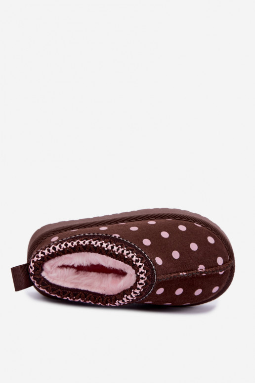 Kids' snow boots with chocolate and pea patterns Ysmerine