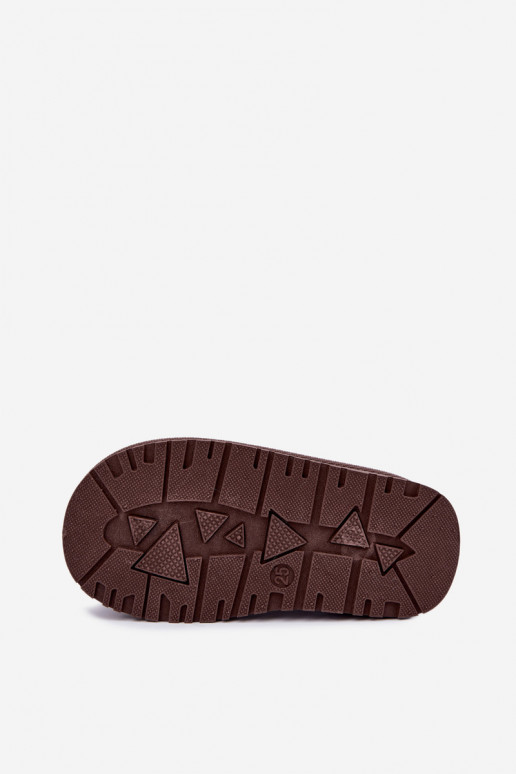Kids' snow boots with chocolate and pea patterns Ysmerine