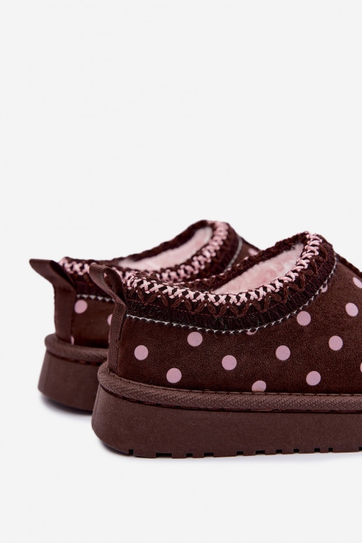 Kids' snow boots with chocolate and pea patterns Ysmerine