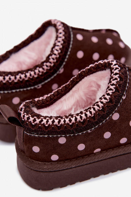Kids' snow boots with chocolate and pea patterns Ysmerine