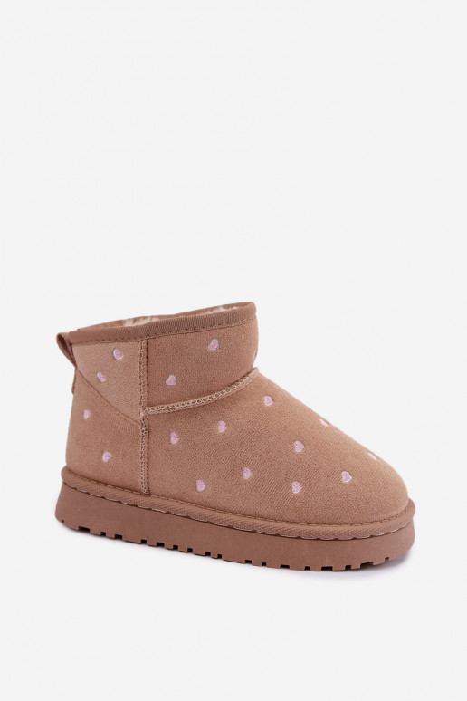 Kids' snow boots with hearts in sand Gracina