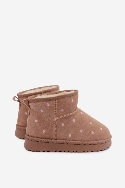 Kids' snow boots with hearts in sand Gracina