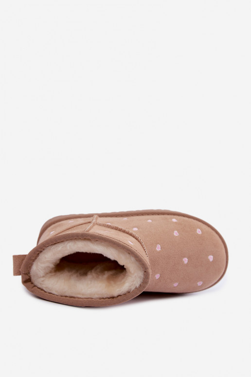 Kids' snow boots with hearts in sand Gracina
