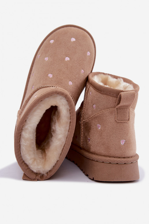 Kids' snow boots with hearts in sand Gracina