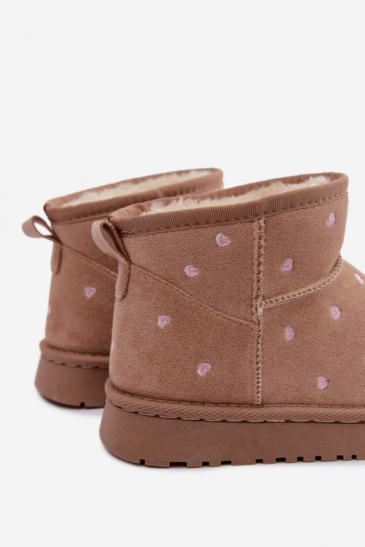 Kids' snow boots with hearts in sand Gracina