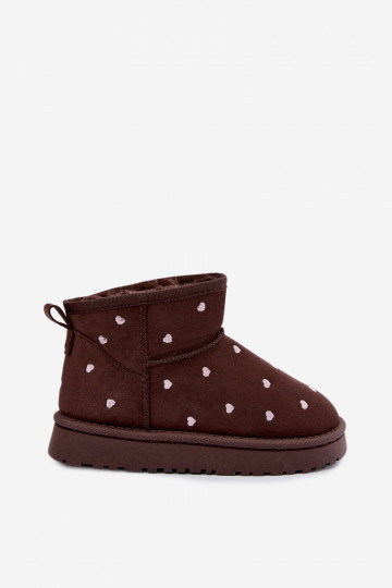 Kids' snow boots with hearts in chocolate Gracina 2