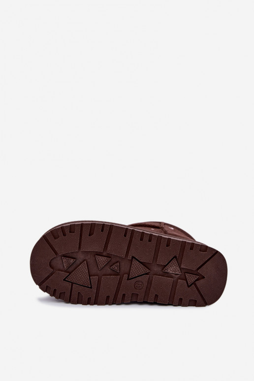 Kids' snow boots with hearts in chocolate Gracina