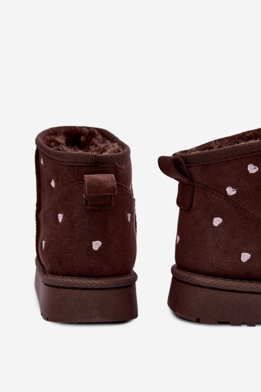 Kids' snow boots with hearts in chocolate Gracina