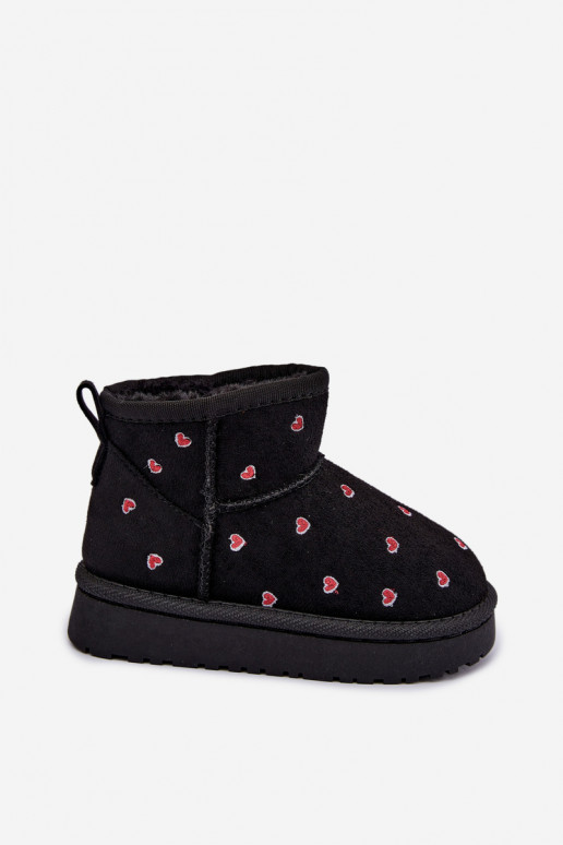 Kids' snow boots with hearts in black Gracina