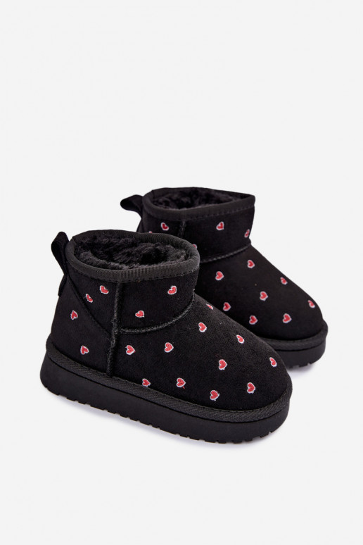 Kids' snow boots with hearts in black Gracina