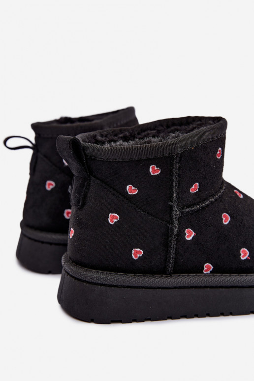 Kids' snow boots with hearts in black Gracina