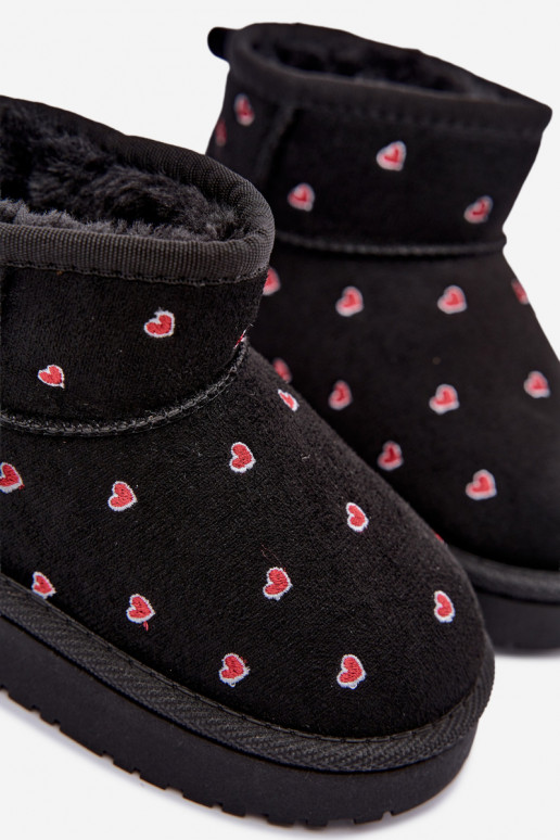 Kids' snow boots with hearts in black Gracina