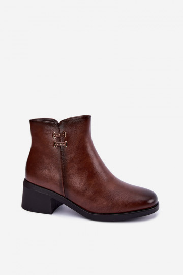 Insulated Women's Block Heel Boots Brown Delmira